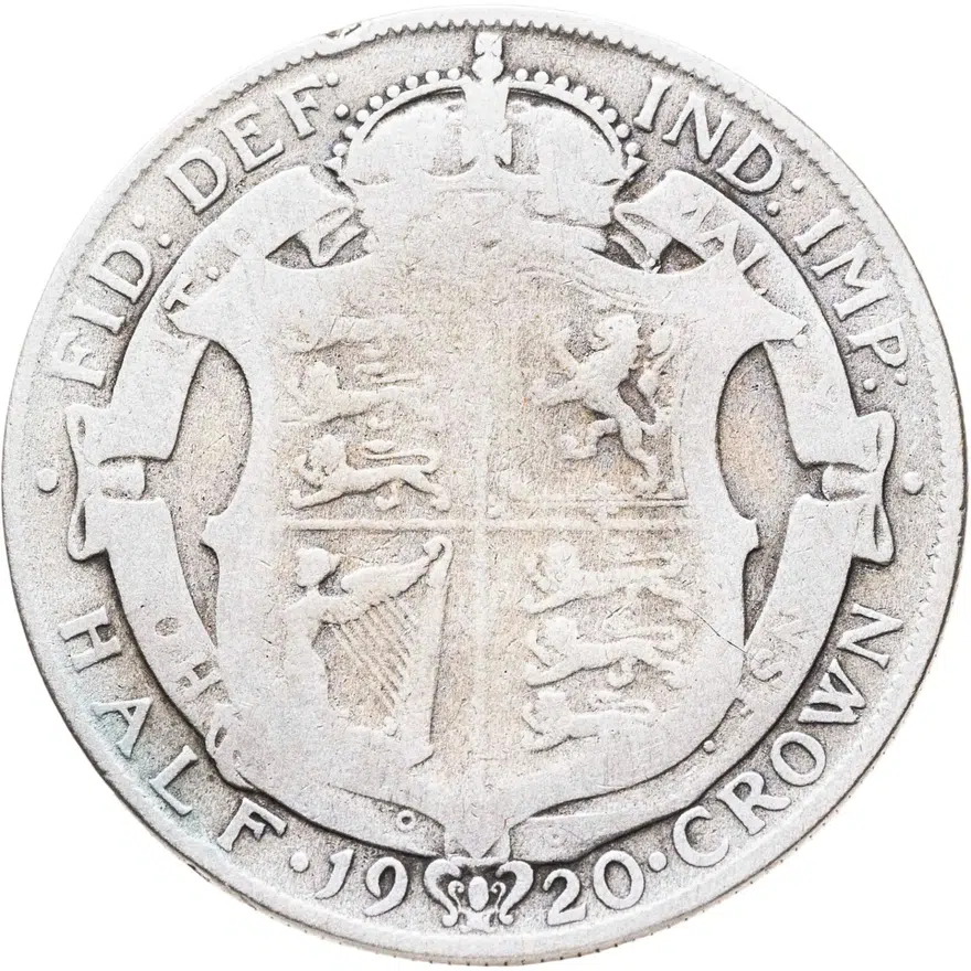 Великобритания 1/2 кроны (crown) 1920, реверс