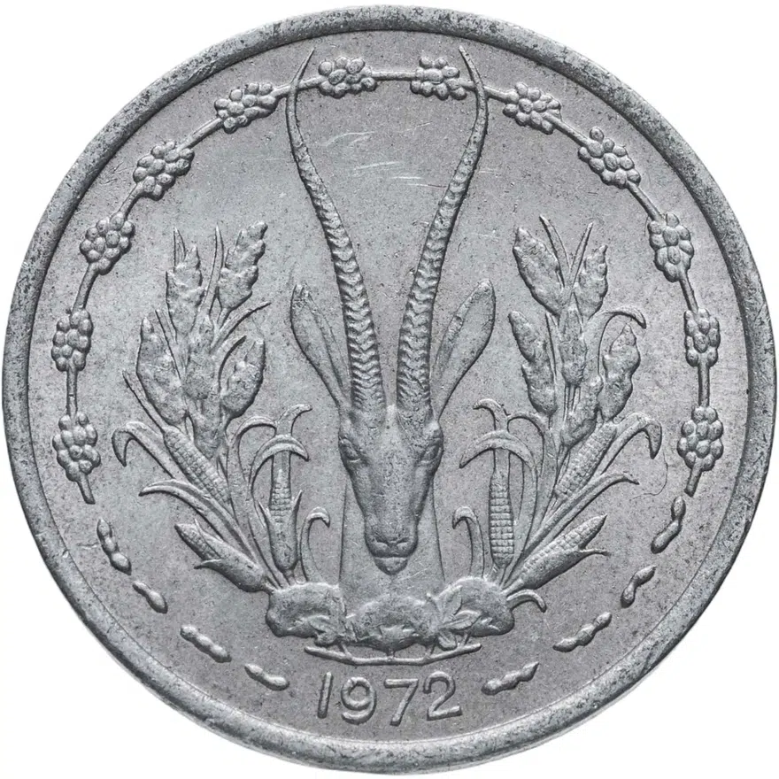 Западная Африка (BCEAO) 1 франк (franc) 1972, аверс