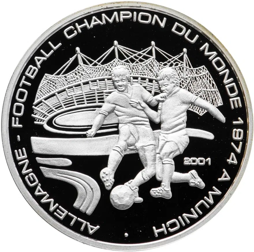 Бенин 1000 франков (francs) 2001  Чемпионат мира по футболу - Германия 1974