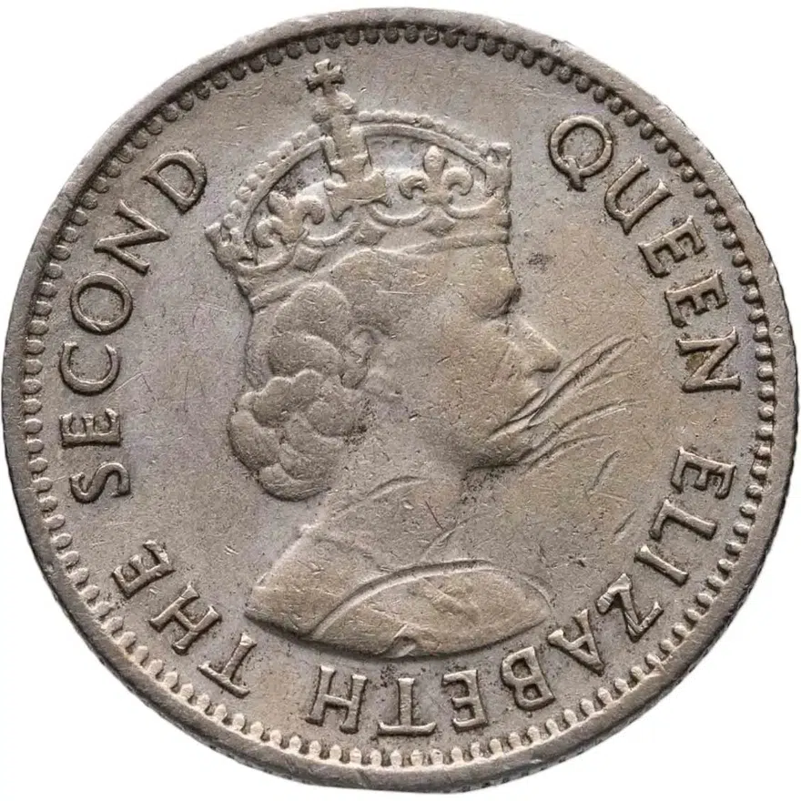 Малайя и Британское Борнео 5 центов (cents) 1957 H  знак монетного двора "H" - Хитон, Бирмингем, реверс