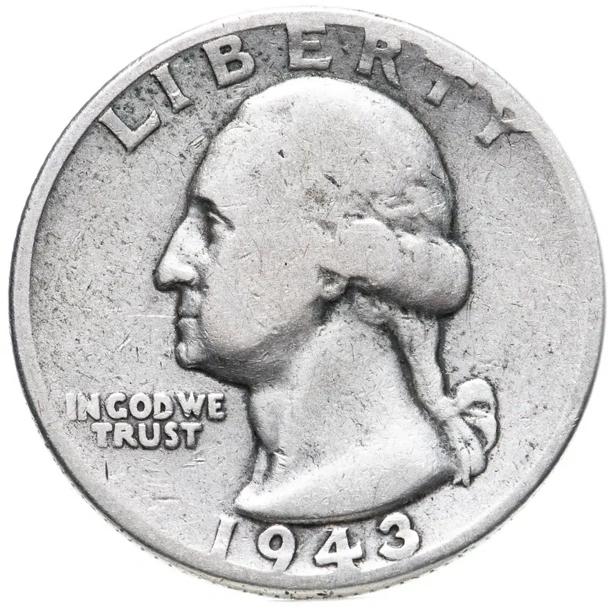 США 1/4 доллара (25 центов, квотер, quarter dollar) 1943 S, аверс