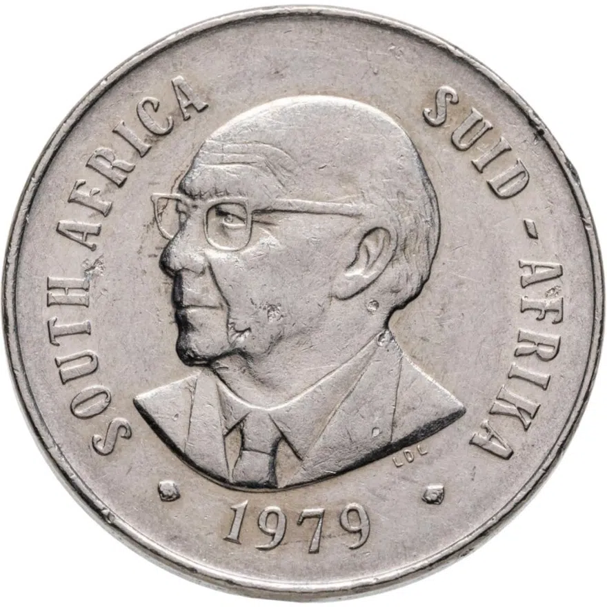 ЮАР 50 центов (cents) 1979  Окончание президентства Николааса Дидерихса, реверс