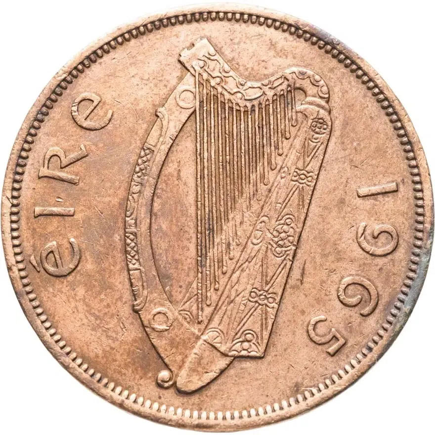 Ирландия 1 пенни (penny) 1965, реверс