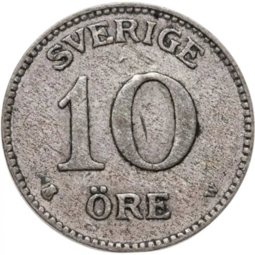 Швеция 10 эре (ore) 1918