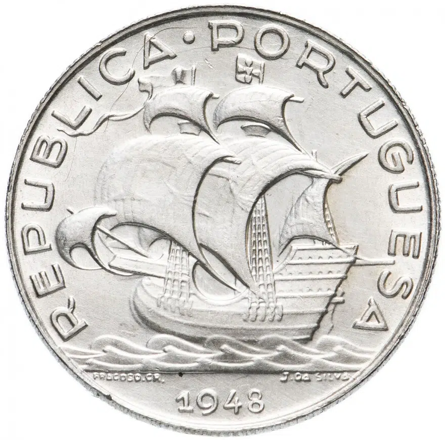 Португалия 5 эскудо (escudos) 1948, реверс