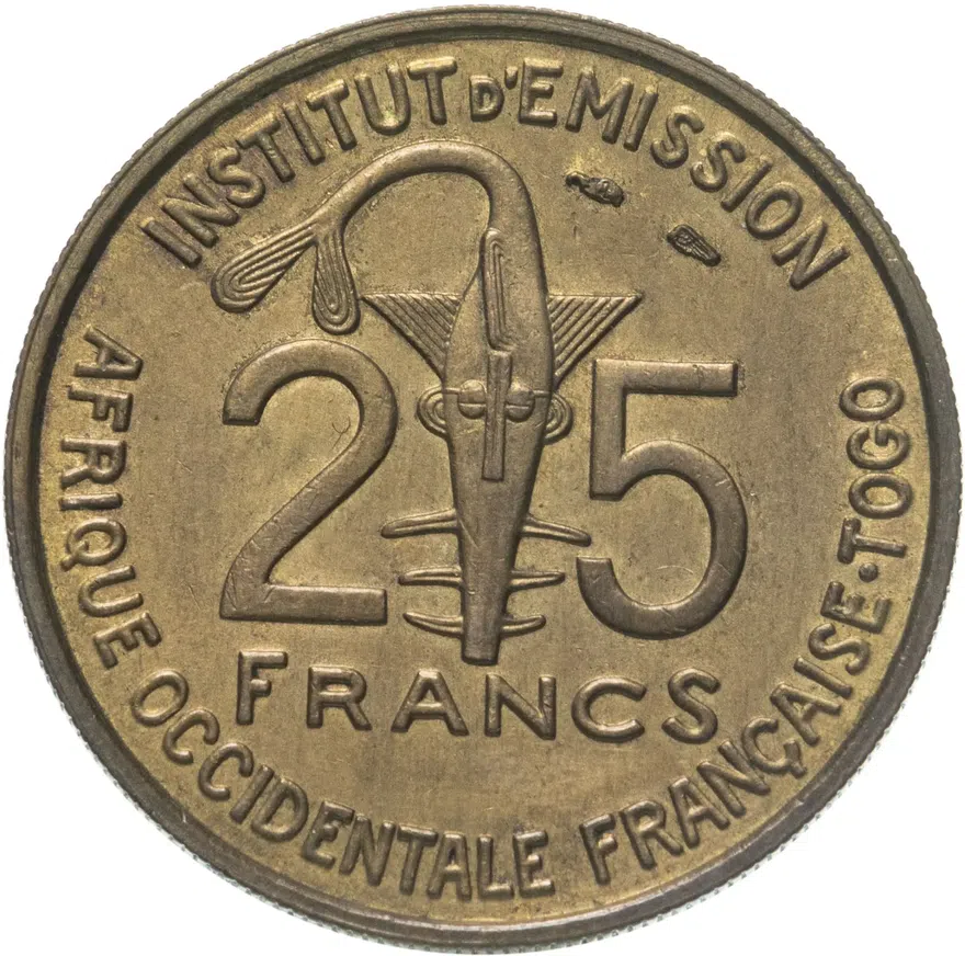 Французская Западная Африка 25 франков (francs) 1957