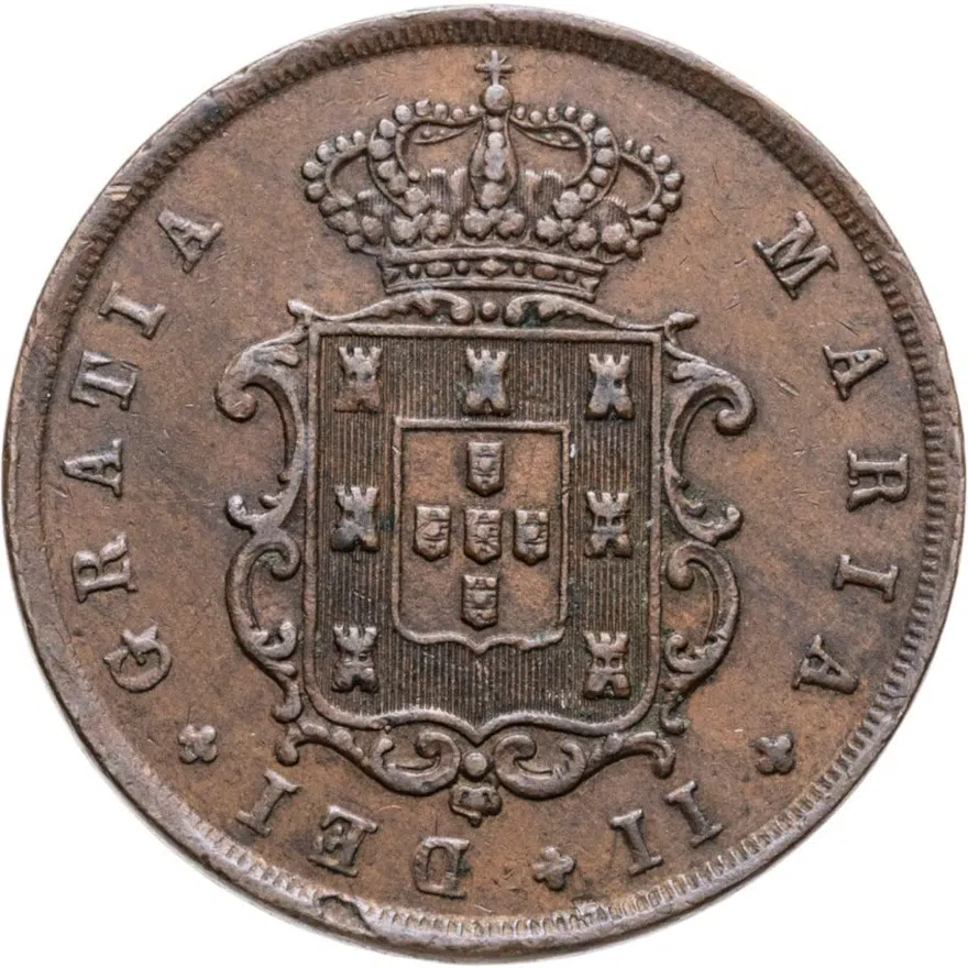 Португалия 10 реалов (рейс, reis) 1851