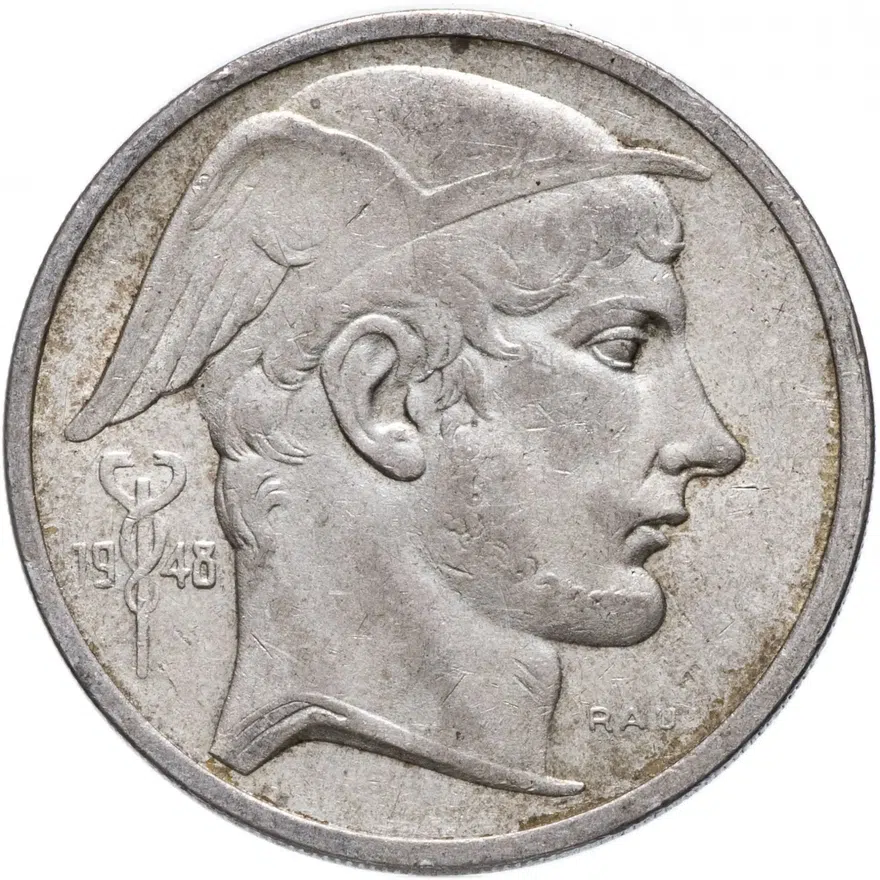 Бельгия 50 франков (francs) 1948  Надпись на голландском - 'BELGIE'