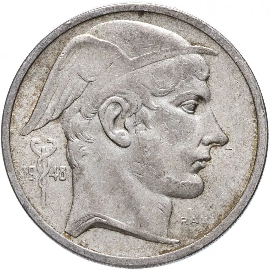 Бельгия 50 франков (francs) 1948  Надпись на голландском - 'BELGIE', реверс