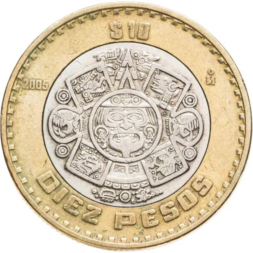 Мексика 10 песо (pesos) 2005, реверс