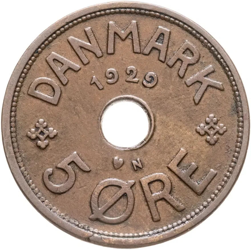 Дания 5 эре (ore) 1929