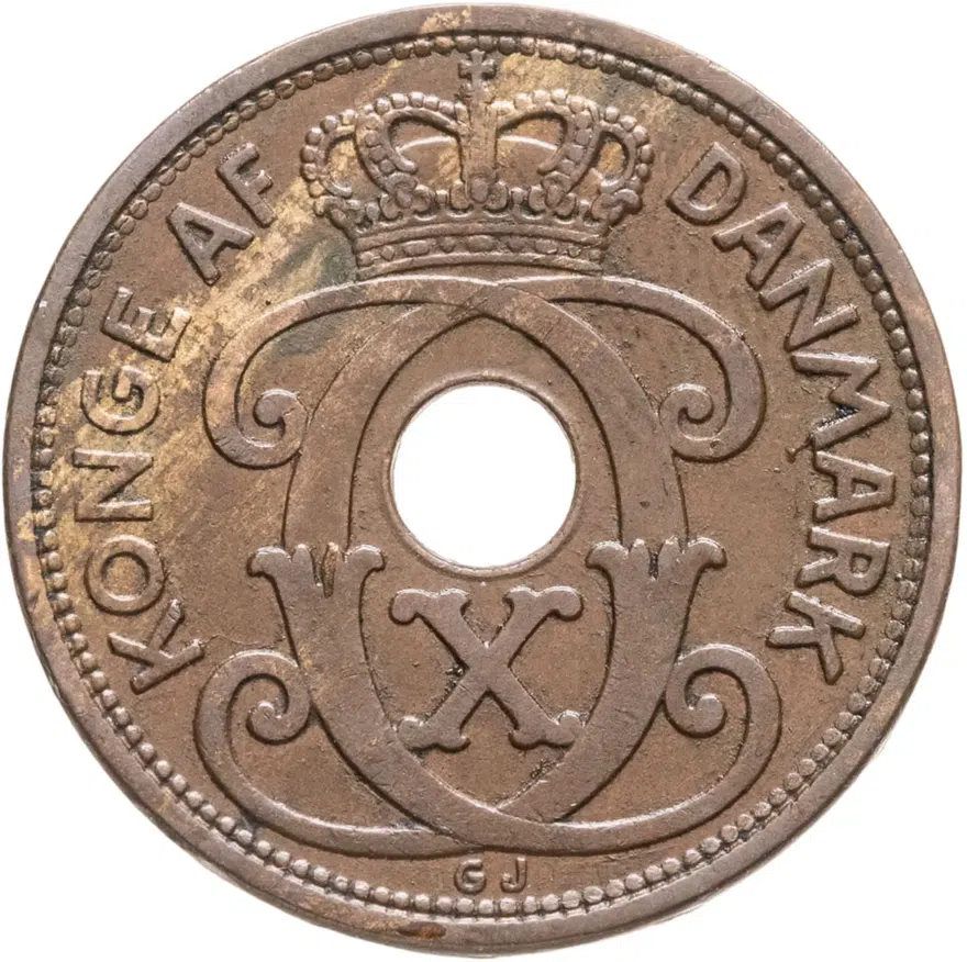 Дания 5 эре (ore) 1929, реверс