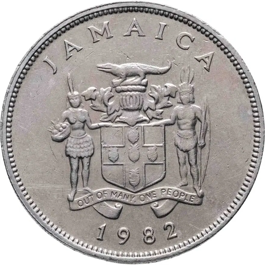 Ямайка 25 центов (cents) 1982  Без отметки монетного двора, реверс
