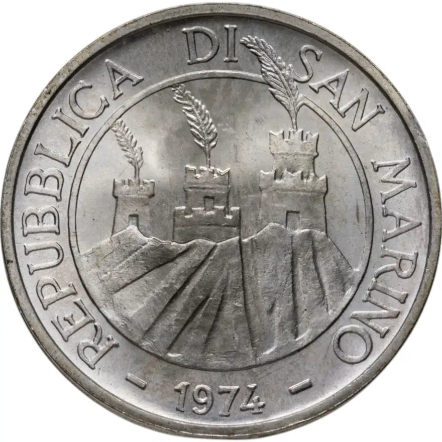 Сан-Марино 500 лир 1974, реверс