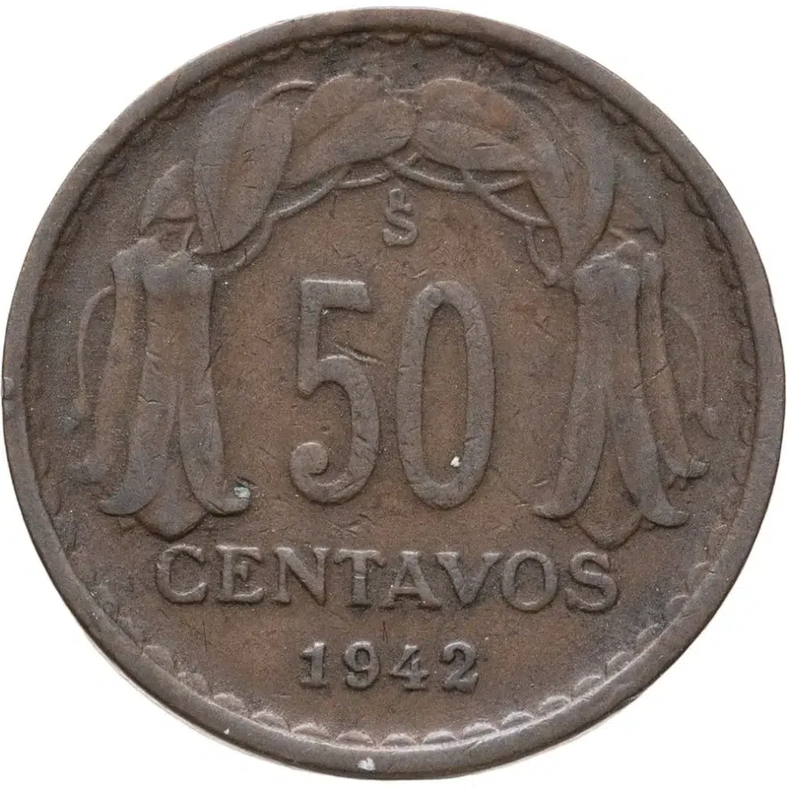 Чили 50 сентаво (centavos) 1942