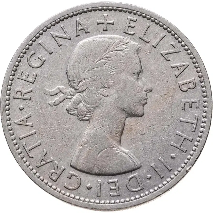 Великобритания 1/2 кроны (crown) 1958, реверс
