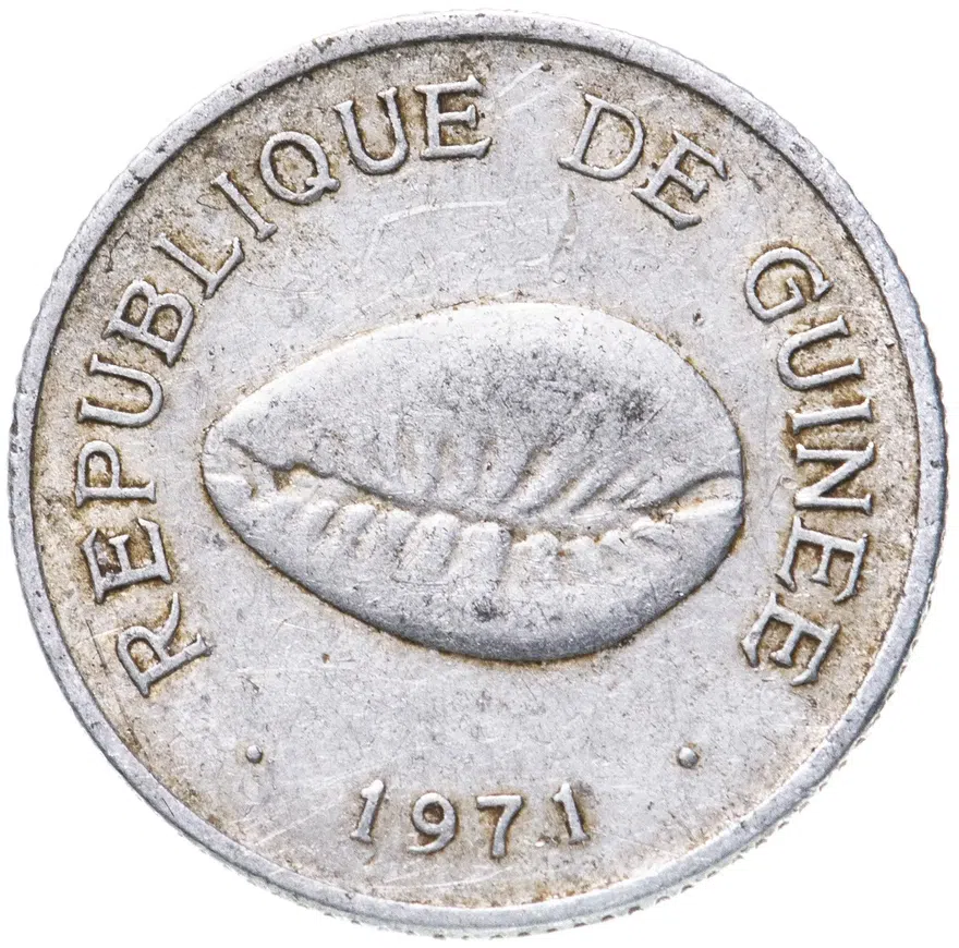 Гвинея 50 каури 1971, реверс