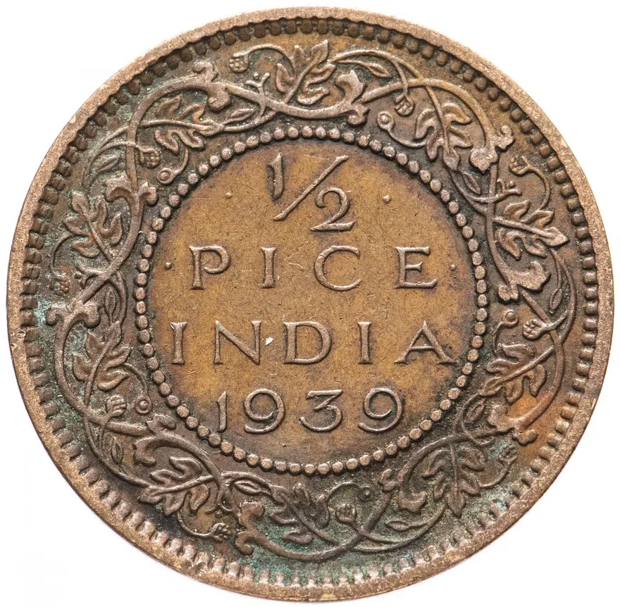 Индия (Британская) 1/2 пайса 1939
