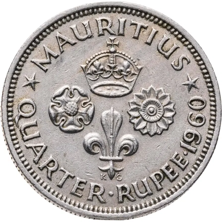 Маврикий 1/4 рупии (rupee) 1960, аверс