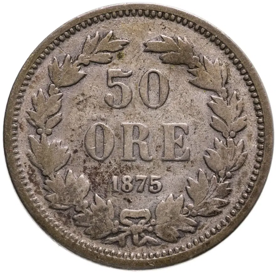 Швеция 50 эре (ore) 1875