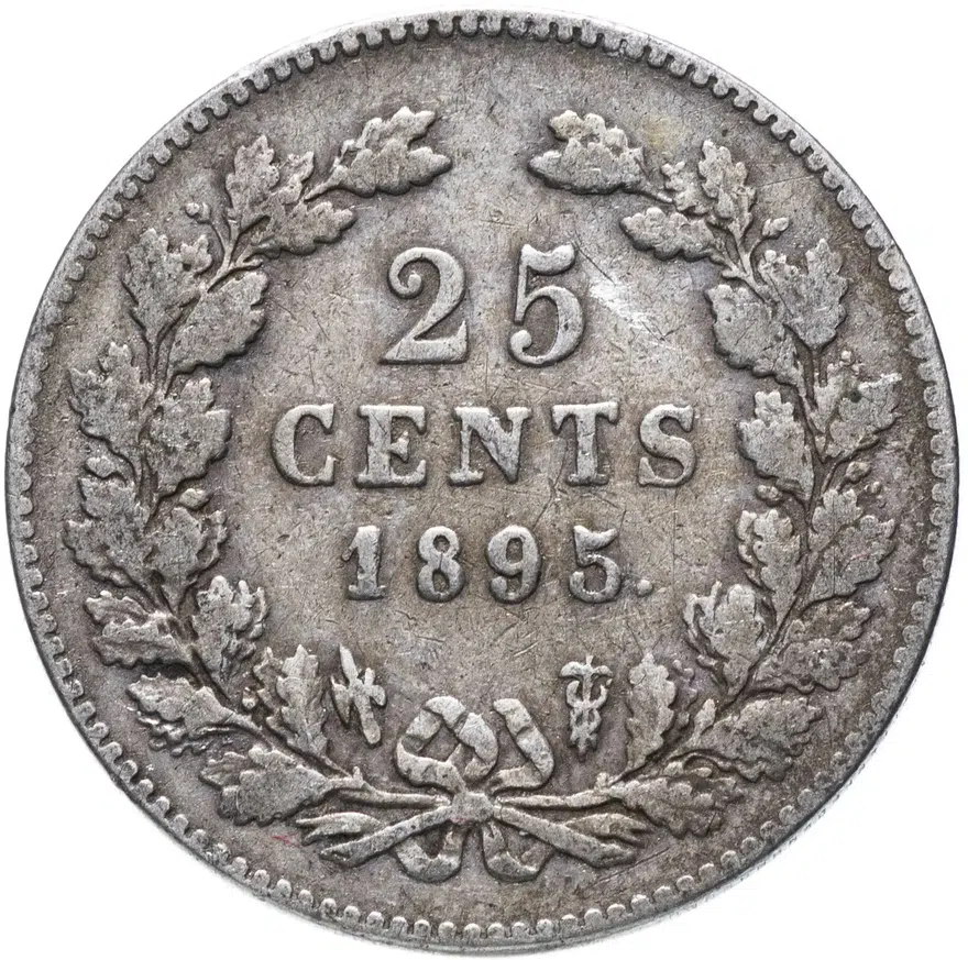 Нидерланды 25 центов (cents) 1895