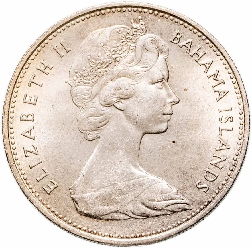 Багамы 2 доллара (dollars) 1966, реверс