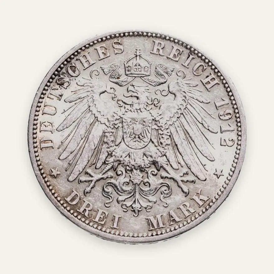Германия (Империя) 3 марки (mark) 1912 A  Пруссия, реверс