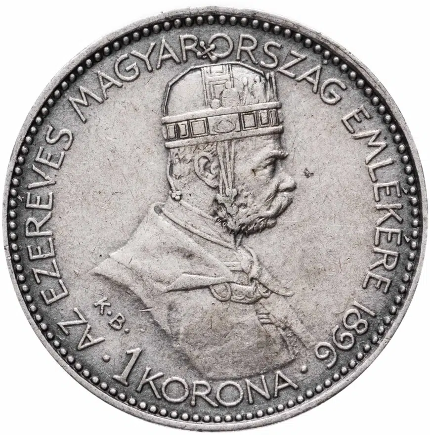 Венгрия 1 крона (crown) 1896  Тысячелетие, реверс