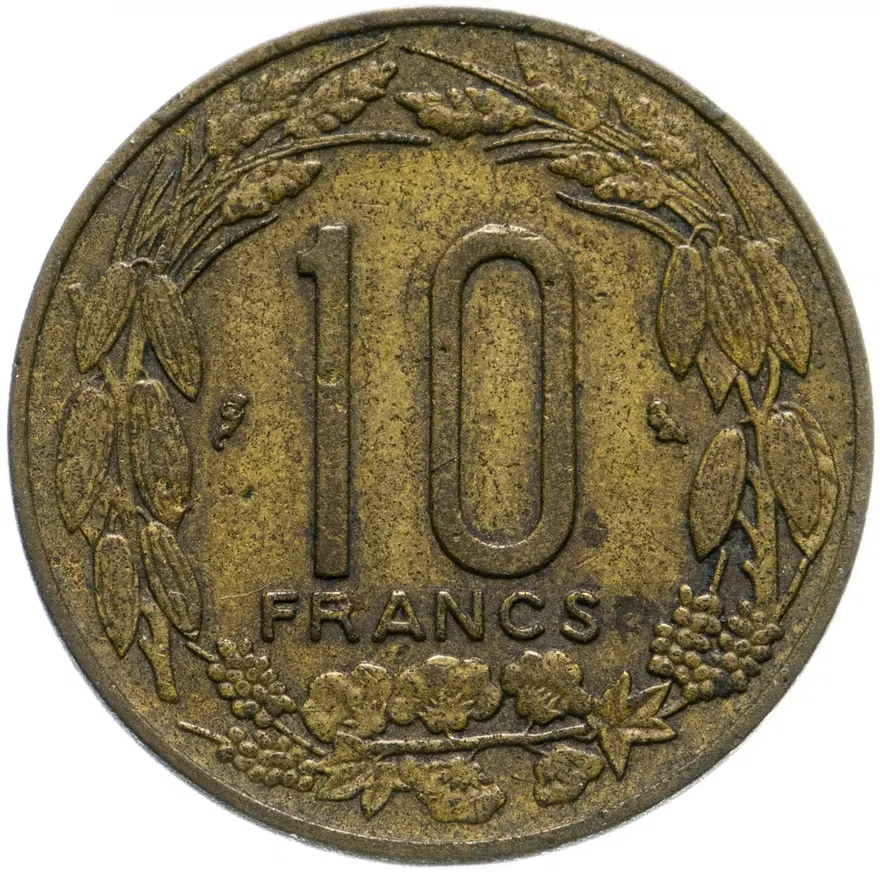 Французская Экваториальная Африка 10 франков (franc) 1962 Камерун, реверс