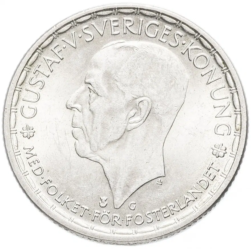 Швеция 2 кроны 1945  "G" Альф Грабе