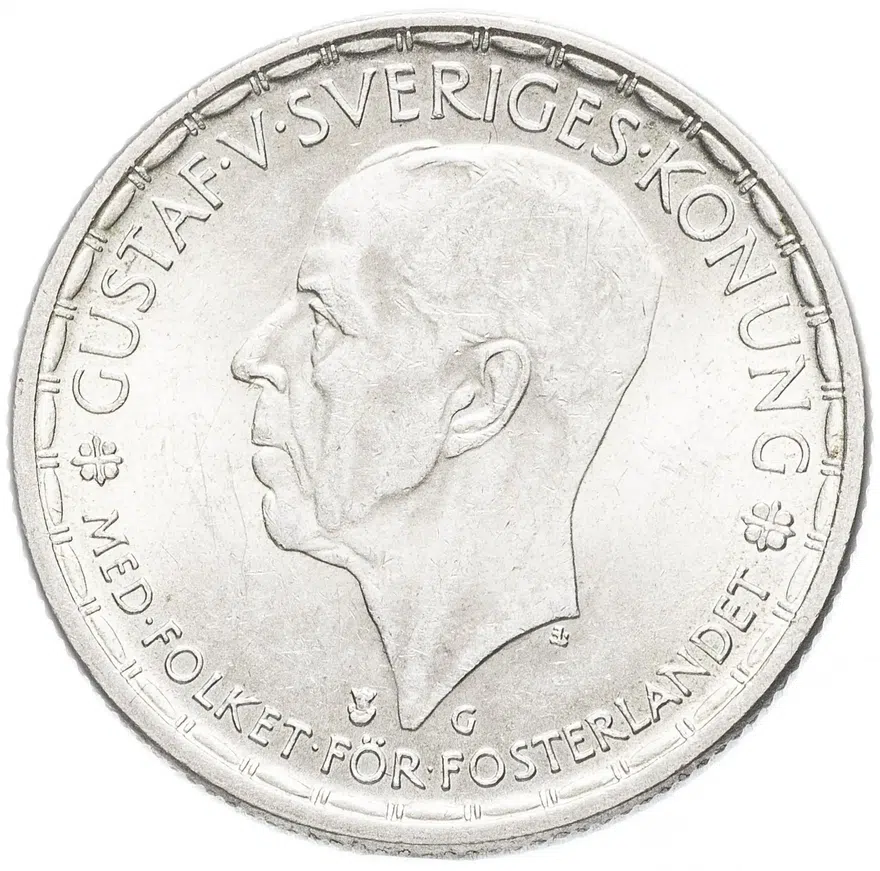 Швеция 2 кроны 1945  "G" Альф Грабе, реверс