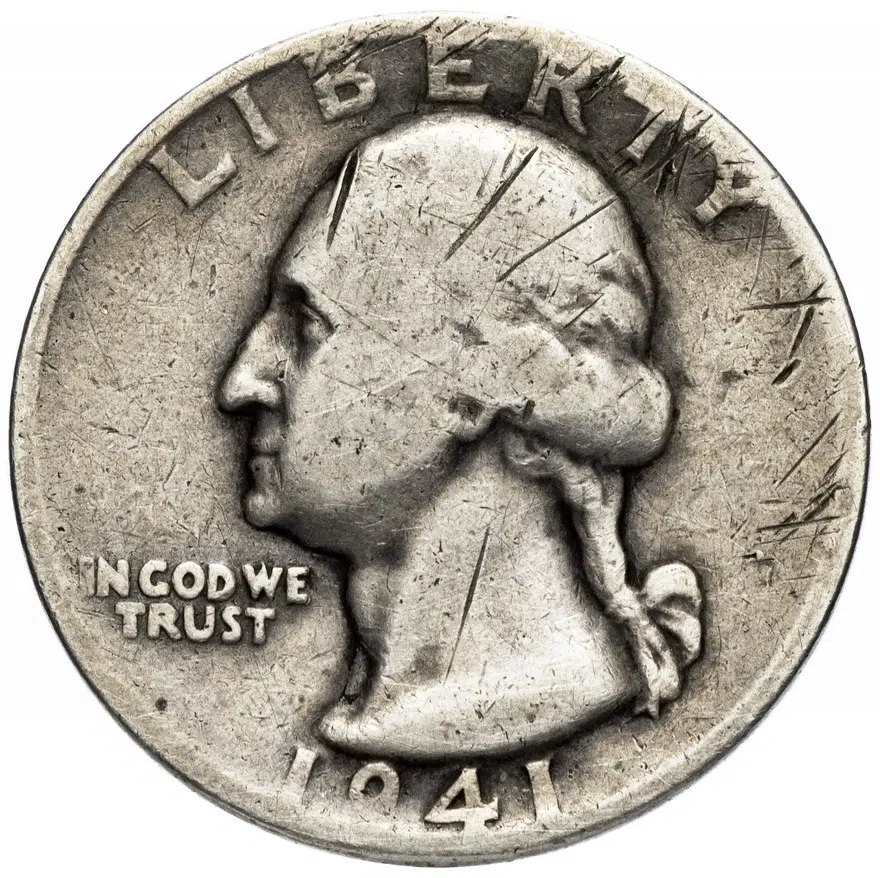 США 25 центов (квотер, 1/4 доллара, quarter dollar) 1941 D, аверс