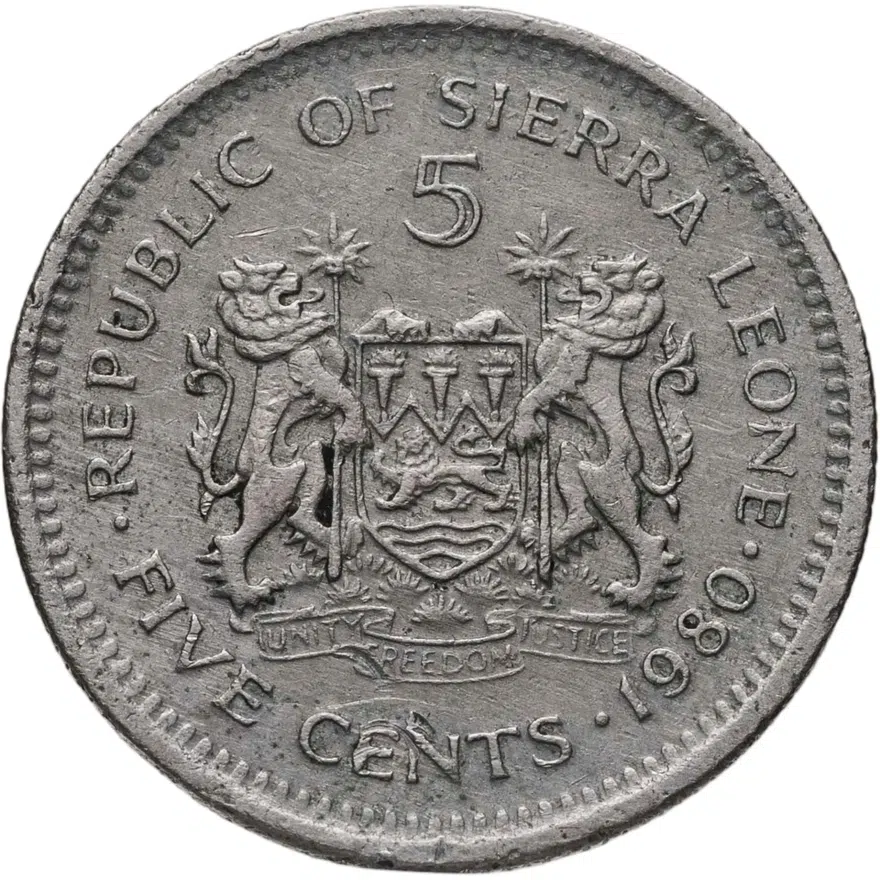 Сьерра-Леоне 5 центов (cents) 1980, реверс