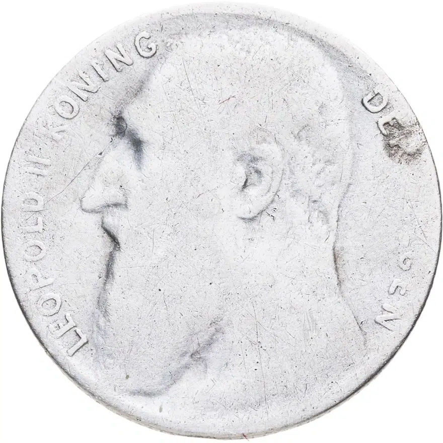 Бельгия 50 сантимов (centimes) 1901  Надпись на голландском - 'DER BELGEN', аверс