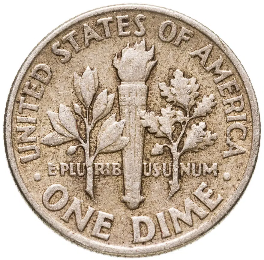 США 10 центов (дайм, one dime) 1961 D Silver Roosevelt Dime (Рузвельт), реверс