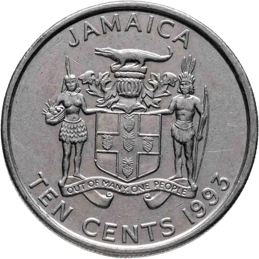 Ямайка 10 центов (cents) 1993, реверс