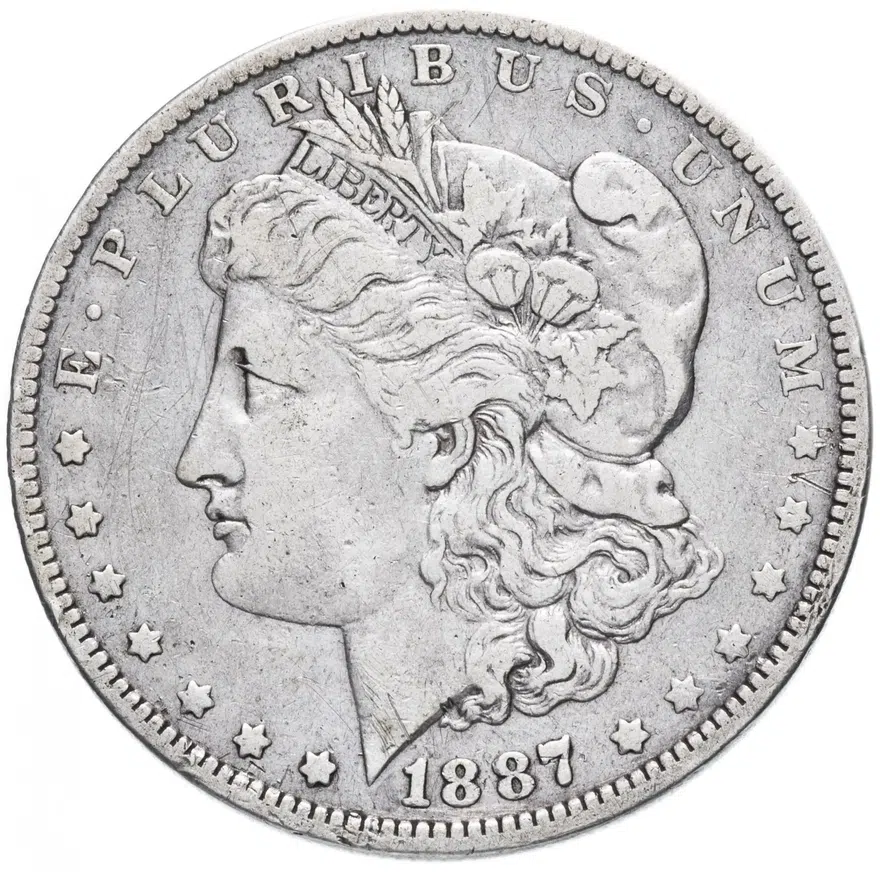 США 1 доллар (dollar) 1887  "Доллар Моргана" "O", реверс