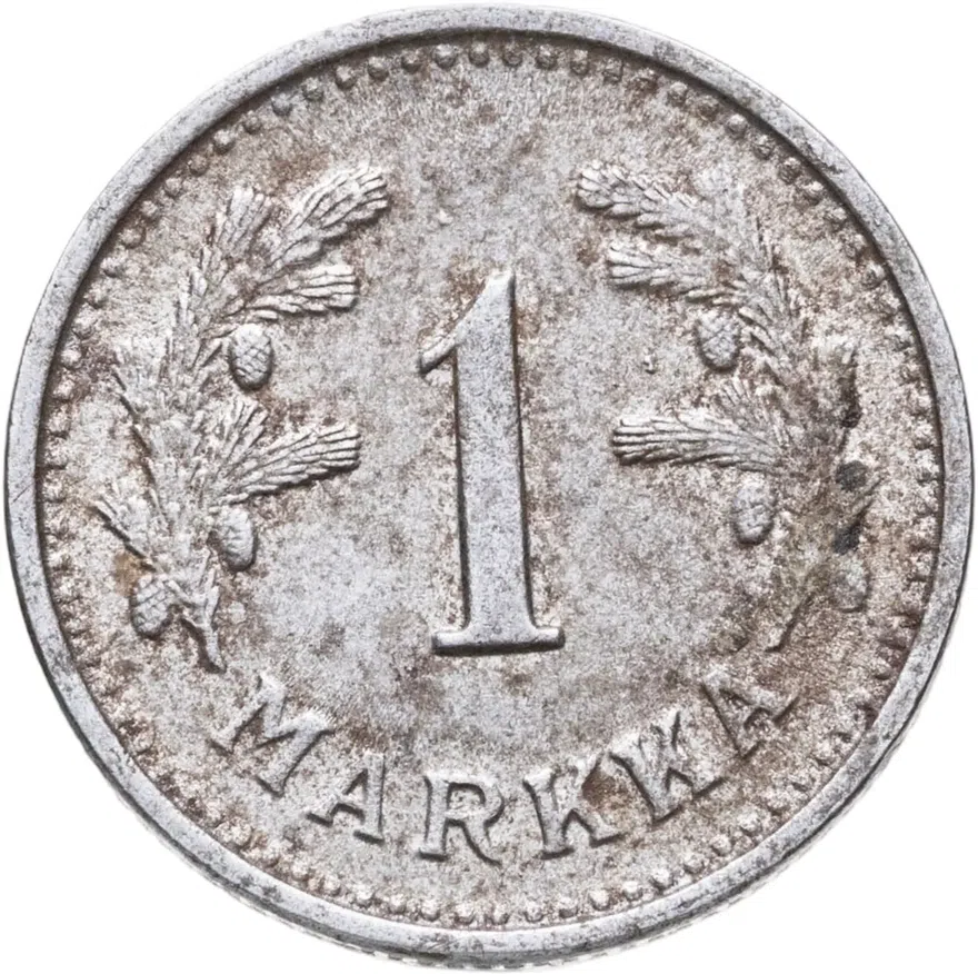 Финляндия 1 марка (markka) 1944, аверс