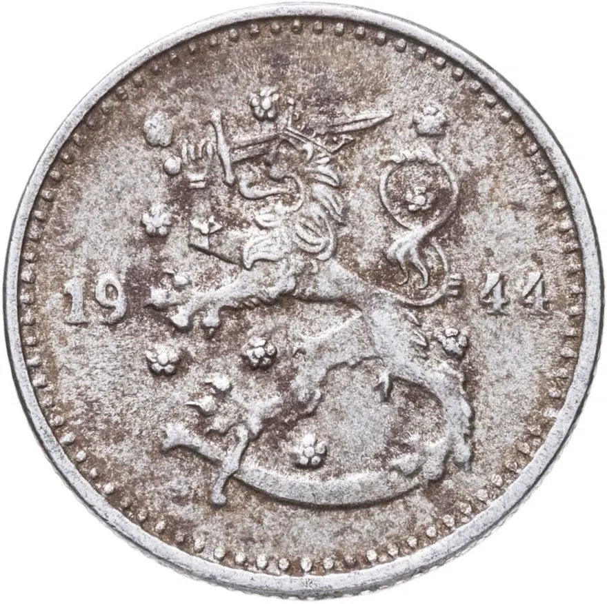 Финляндия 1 марка (markka) 1944, реверс