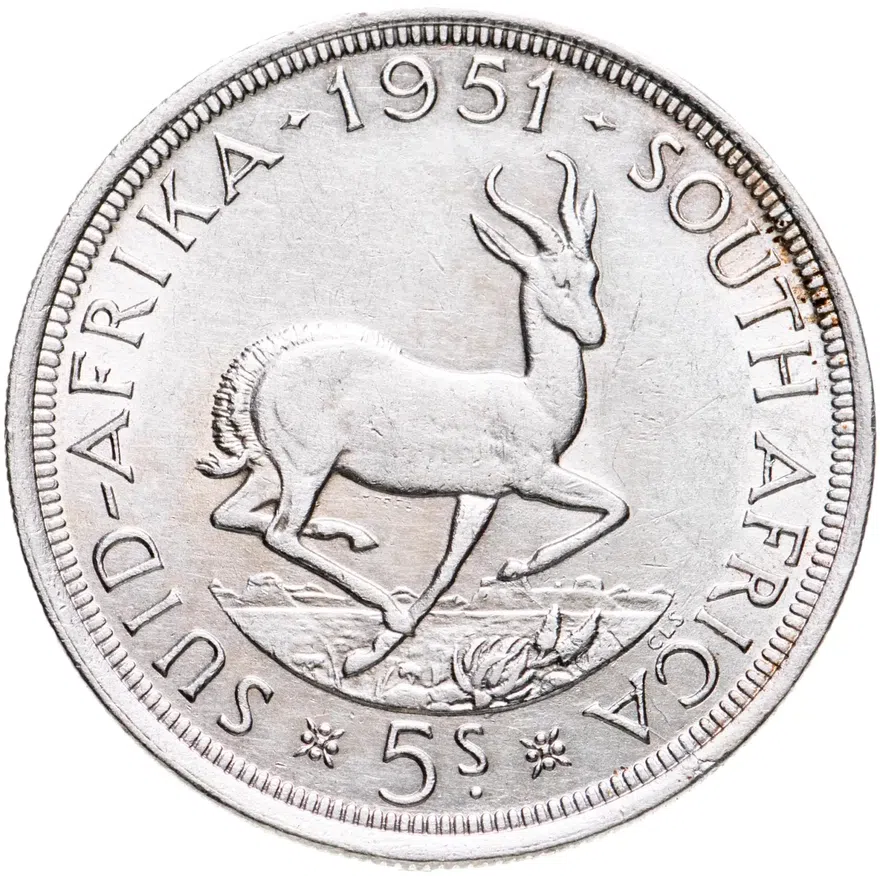 ЮАР 5 шиллингов (shillings) 1951, реверс