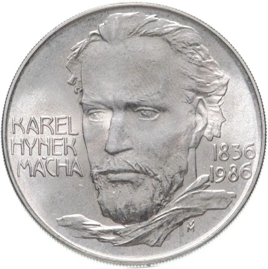 Чехословакия 100 крон (korun) 1986  150 лет со дня смерти Карела Гинека Махи, аверс