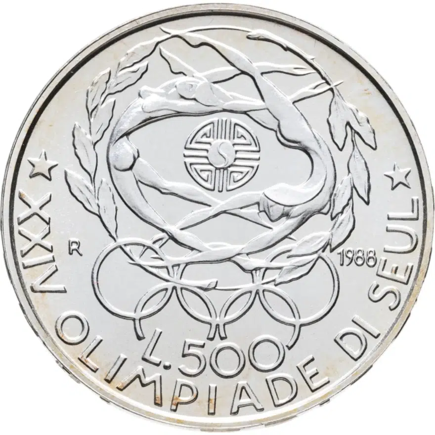 Италия 500 лир (lire) 1988  XXIV летние Олимпийские Игры, Сеул 1988, аверс