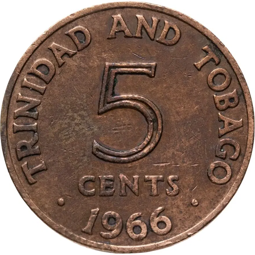 Тринидад и Тобаго 5 центов (cents) 1971   Без отметки монетного двора