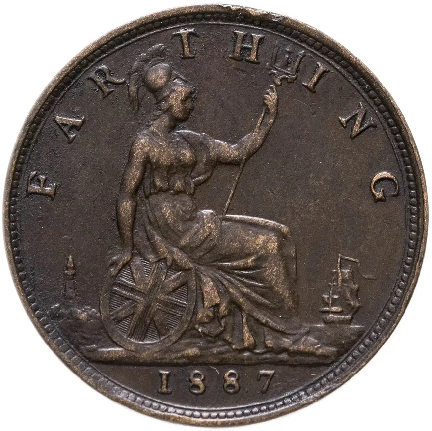 Великобритания 1 фартинг (farthing) 1887, реверс