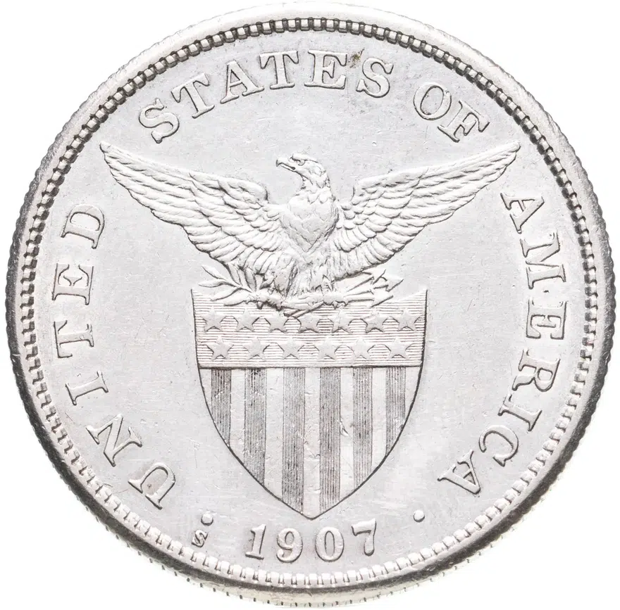 Филиппины (автономия в составе США) 1 песо (peso) 1907 S, реверс