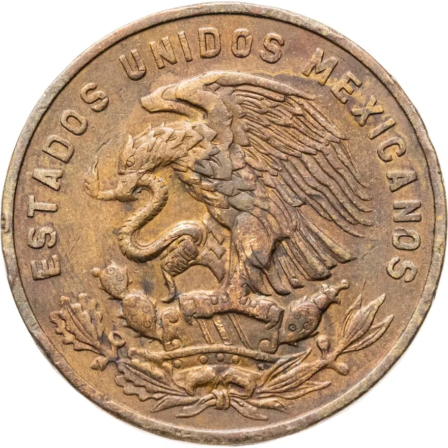 Мексика 20 сентаво (centavos) 1960, реверс