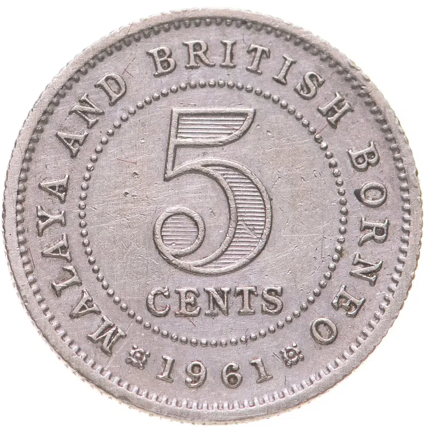 Малайя и Британское Борнео 5 центов (cents) 1961   Без отметки монетного двора