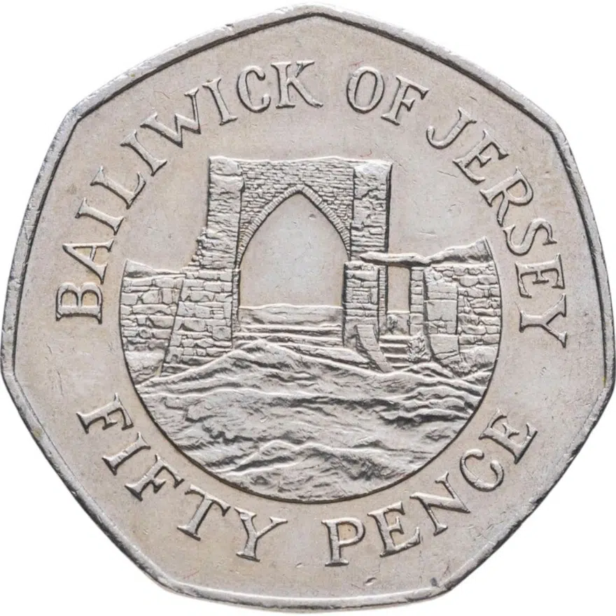 Остров Джерси 50 пенсов (pence) 1990, аверс