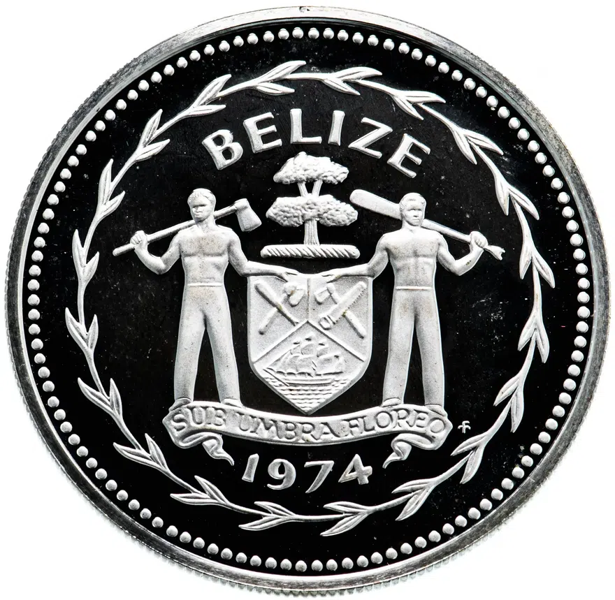 Белиз 10 долларов (dollars) 1974, реверс