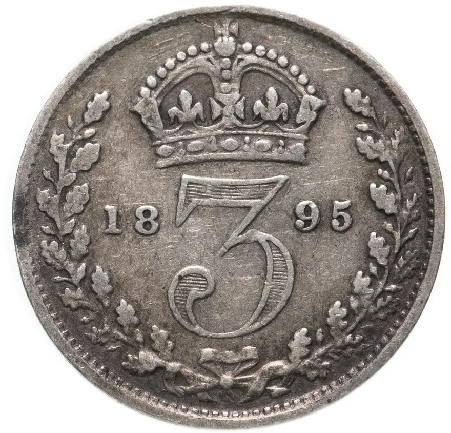 Великобритания 3 пенса (pence) 1895, реверс